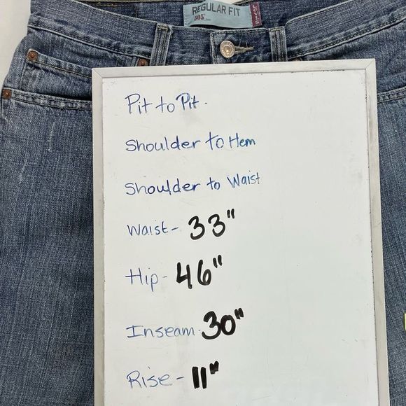 Levi's 505 Regular Fit Jeans Mid Rise Straight Leg 32” x 29” Rise 11" - Picture 8 of 8